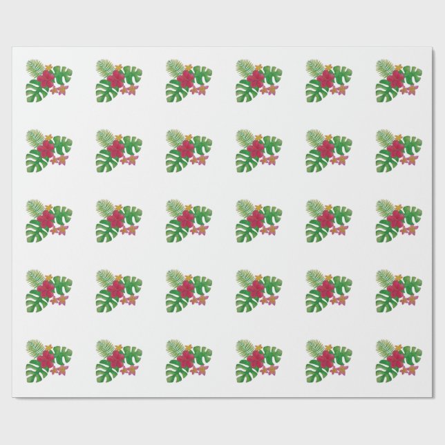 Papel De Regalo Flor tropical (Superficie plana)