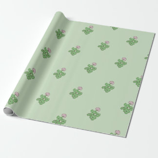 Papel De Regalo Flor verde de la planta de enganche Sencillo elega