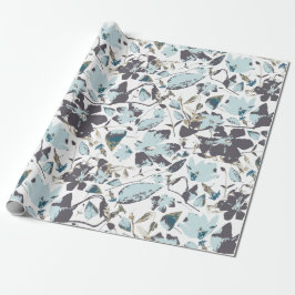 Papel De Regalo Flora azul claro acuarela Clematis Vine