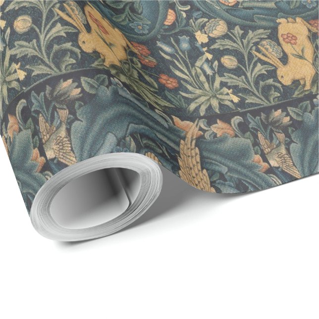 Papel De Regalo Flora vintage Morris Edward Burne-Jones (Esquina del rollo)