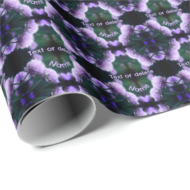 Papel De Regalo Floración de cebolla de escalón morado personaliza (Esquina del rollo)