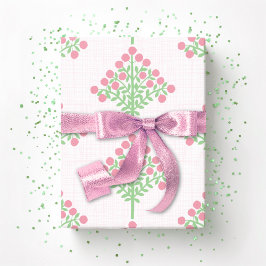 Papel De Regalo Floración en espaldera en rosa y verde