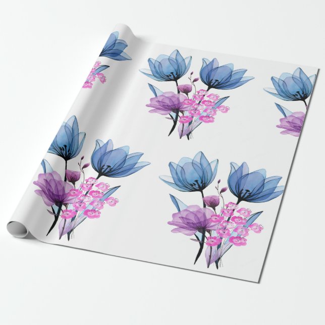 Papel De Regalo Floral (Desenrollado)