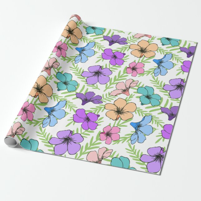 Papel De Regalo Floral (Desenrollado)