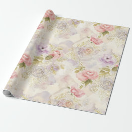 Papel de Regalo Floral Acuarela Romántica - Elegan