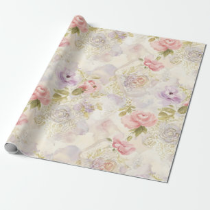 Papel de Regalo Floral Acuarela Romántica - Elegan