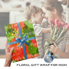 Papel De Regalo Floral acuática del día de la madre