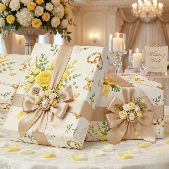 Papel de Regalo Floral Amarillo para Bodas y Compr (Subido por el creador)