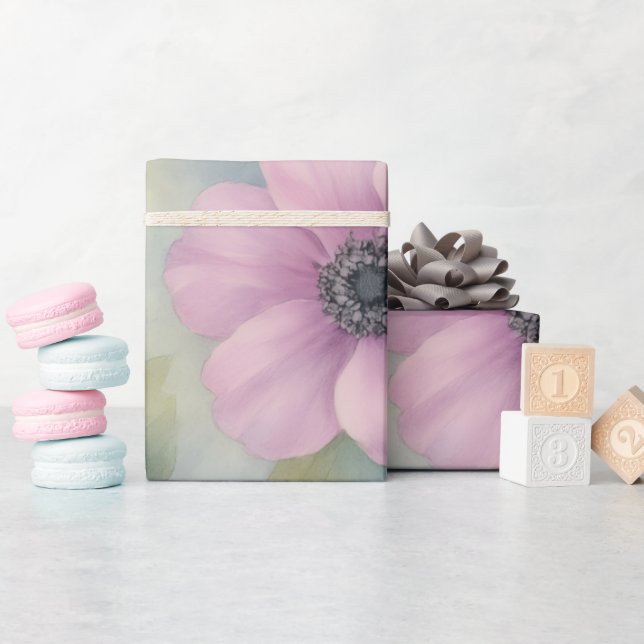 Papel de Regalo Floral Anémona Rosa (Baby Shower)