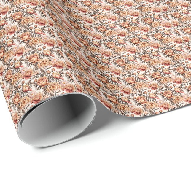 Papel De Regalo Floral Arena Desértica (Esquina del rollo)