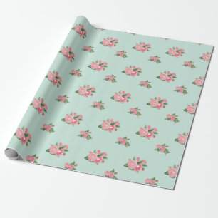 Papel De Regalo Floral azul de huevo de pato