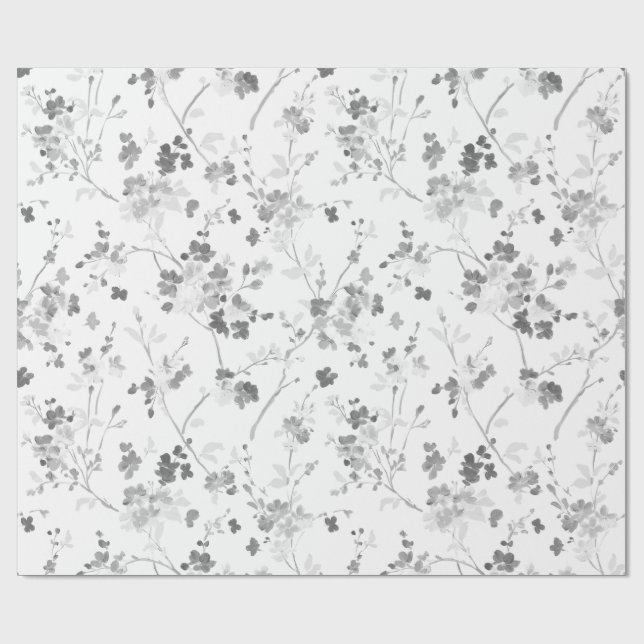 papel de regalo floral blanco y negro (Superficie plana)