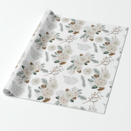 Papel de regalo floral botánico