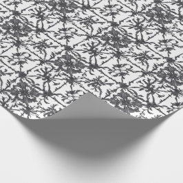Papel de regalo floral botánico gris clásico