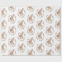 Papel De Regalo Floral Bunny Easter Birthday Party