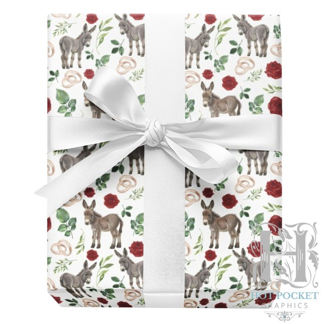 Papel de Regalo Floral Burro Rústico Rojo (Subido por el creador)