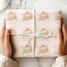 Papel De Regalo Floral Calabaza Bow Baby Shower