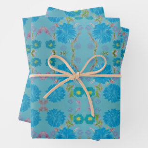 Papel de regalo floral Campanillas azules florecie