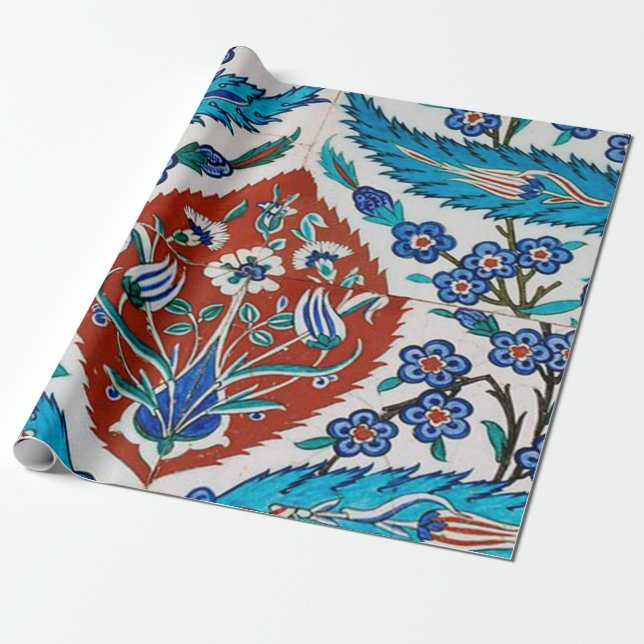 Papel De Regalo Floral cerámico turco (Desenrollado)