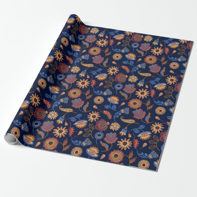 Papel De Regalo Floral clásica (Desenrollado)