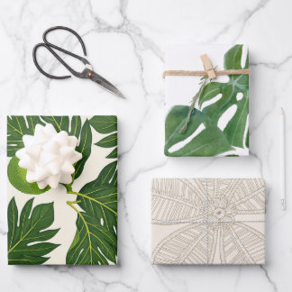 Papel de regalo floral de 3 unidades