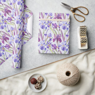 Papel de regalo floral de acuarela lavanda