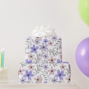 Papel de regalo floral de acuarela lavanda