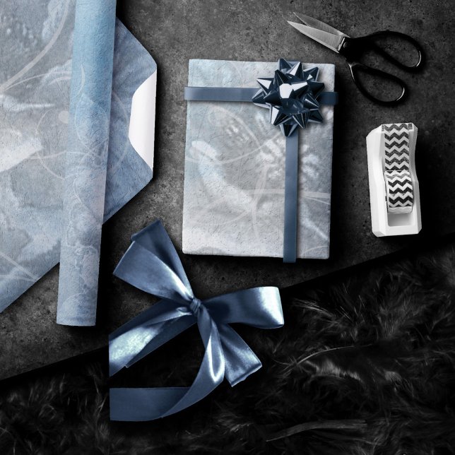 Papel De Regalo Floral de amapola | Flor azul grandiosa y húmeda (Subido por el creador)