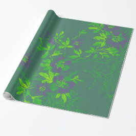 Papel De Regalo Floral de cali verde púrpura verde de Bambú orient