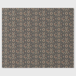 Papel de regalo floral de damasco vintage elegante