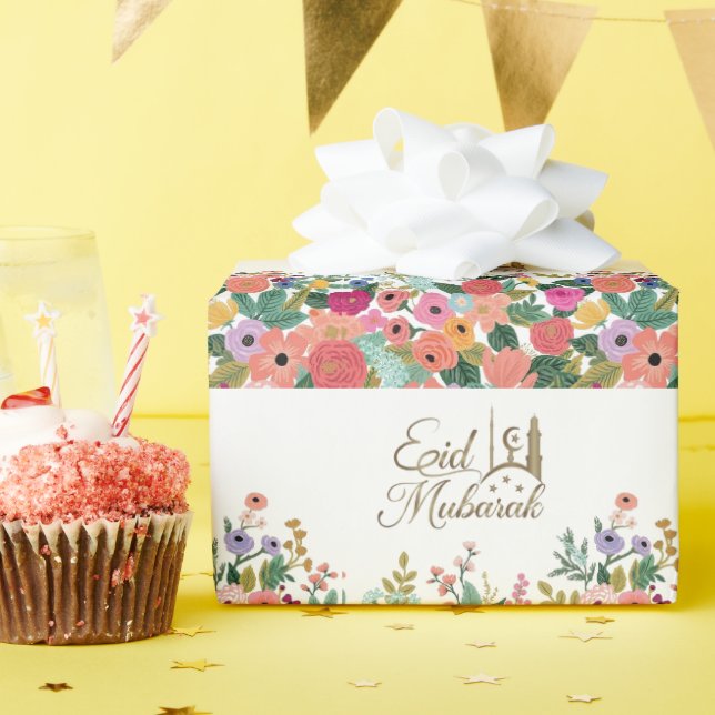 Papel De Regalo Floral de Eid Mubarak (Fiesta de cumpleaños )