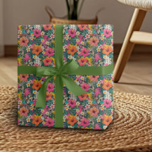 Papel de regalo floral de Hibisco Tropical