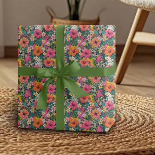 Papel de regalo floral de Hibisco Tropical