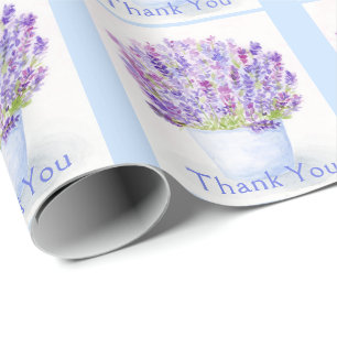 Papel De Regalo Floral de lavanda de color de agua suave pintada a