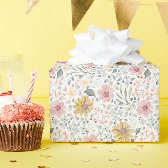 Papel De Regalo Floral de manantial acuático (Fiesta de cumpleaños )