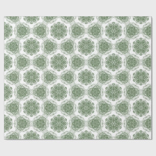 Papel De Regalo Floral de Mandala verde