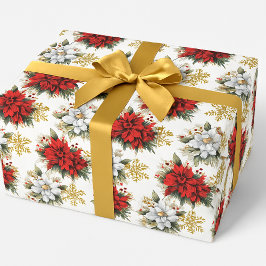 Papel De Regalo Floral de Navidades elegantes