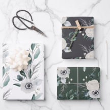 Papel de regalo floral de otoño juego de láminas p