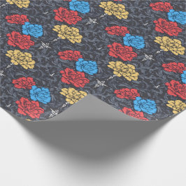 Papel de regalo floral de peonías Pop Art