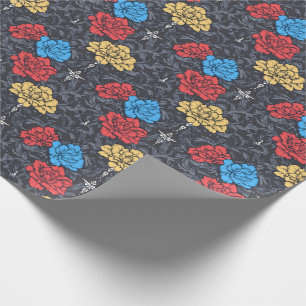 Papel de regalo floral de peonías Pop Art