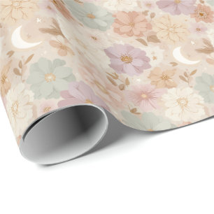 Papel De Regalo Floral de prado celeste