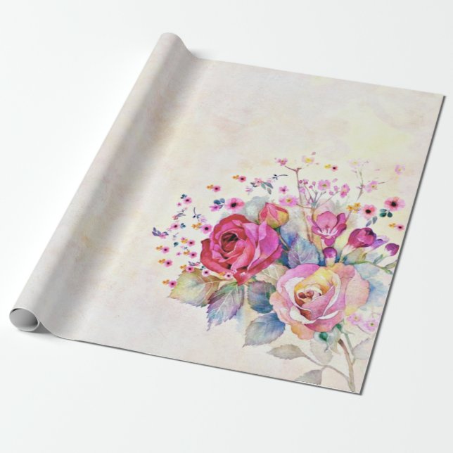 Papel De Regalo Floral de primavera (Desenrollado)
