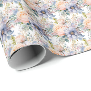 Papel De Regalo Floral de primavera pastel