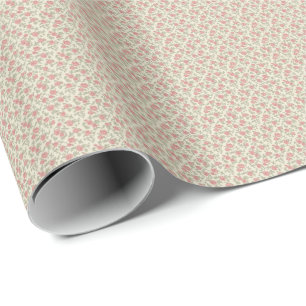 Papel De Regalo Floral de Utilidad Nostálgico Rosa Polvoriento y S