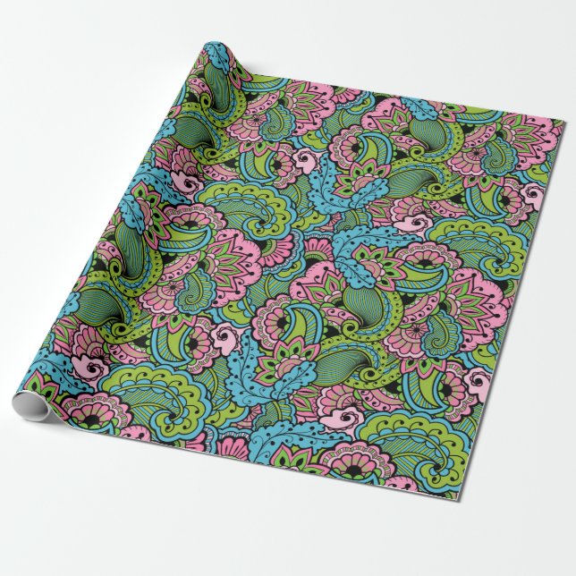 Papel De Regalo Floral decorativa (Desenrollado)