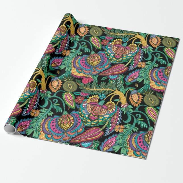 Papel De Regalo Floral decorativa (Desenrollado)