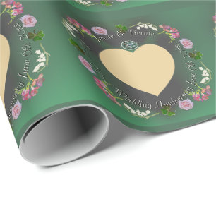 Papel De Regalo Floral del 22° Aniversario del Boda +Foto