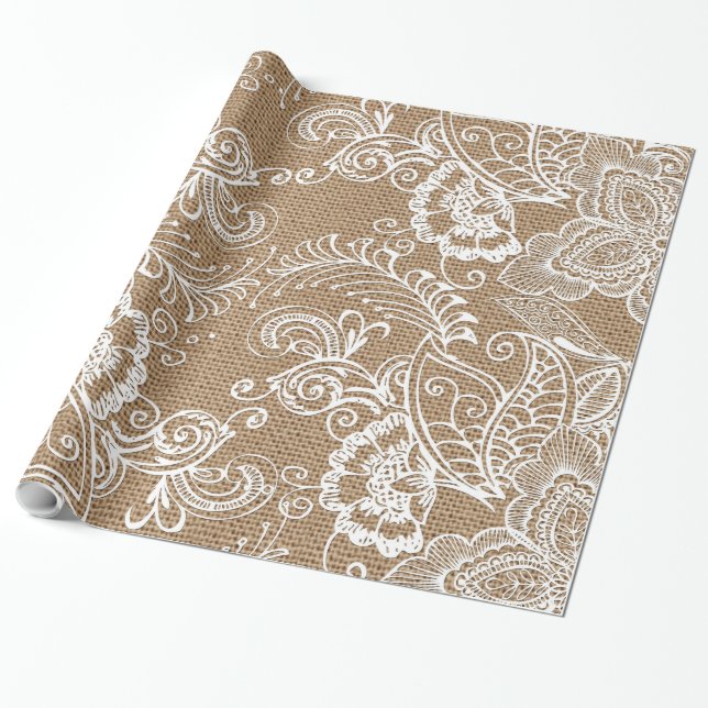 Papel de regalo floral del papel de embalaje #2 (Desenrollado)