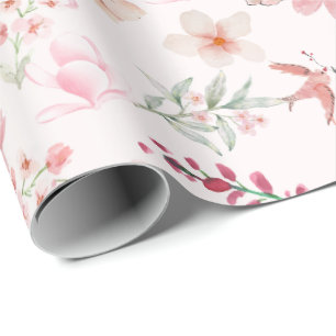 Papel de regalo floral elegante Rosa elegante Pa