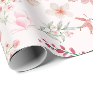 Papel de regalo floral elegante Rosa elegante Pa
